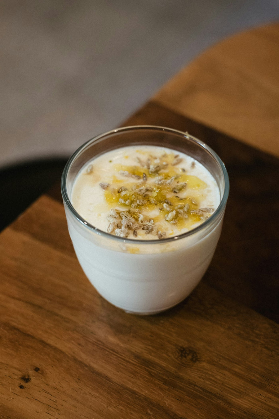 Greek yogurt with honey and chopped pistachios